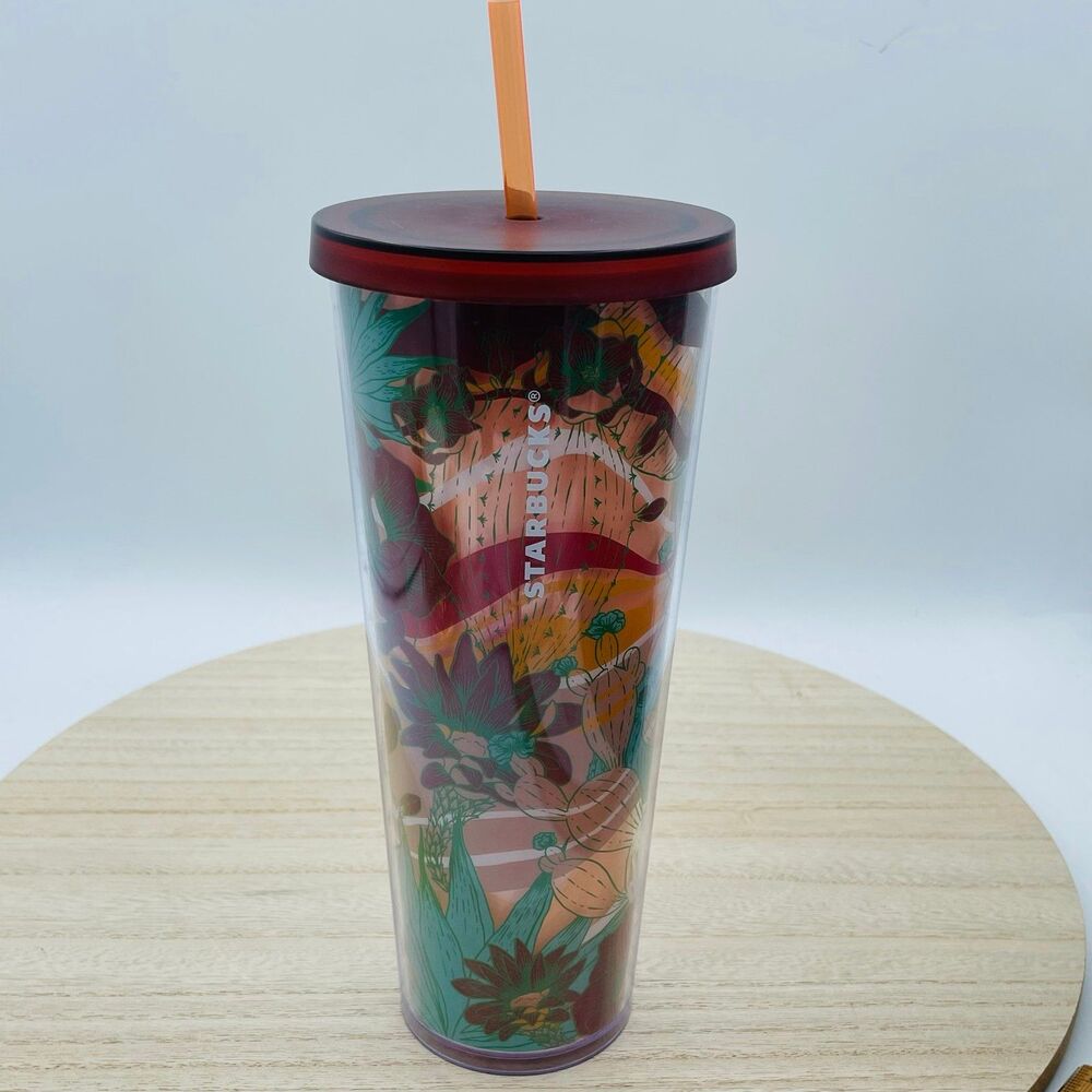 2019 Starbucks 24 oz. Terracotta Desert Cactus Theme Cold Drink Tumbler